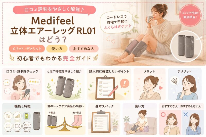 【口コミ評判】Medifeel立体エアーレッグRL01はどう？メリット・デメリットや使い方をやさしく解説